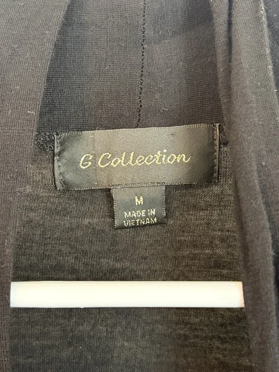 Medium G Collection Black Open-Front Women's Cardigan Rayon and Spandex - Picture 2 of 4